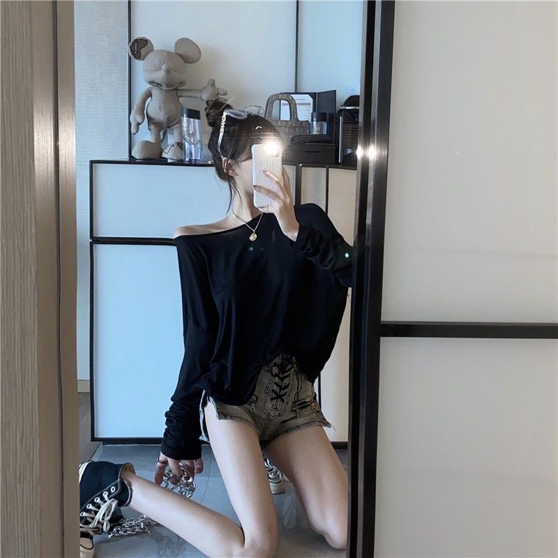 Áo Thun Tay Dài Hở Lưng Phối Dây Chuỗi Ngọc Trai Mỏng Chống Nắng Phong Cách Hàn Quốc Thời Trang Mùa Hè Quyến Rũ Cho Nữ