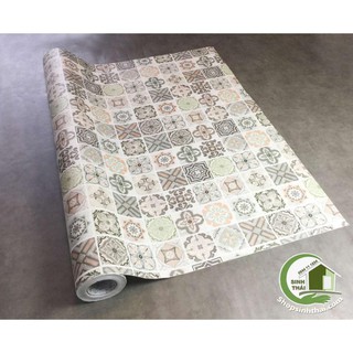 Giấy dán tường giả gạch bông hoa cổ điển màu nâu - [ 50cm x khổ 1,2m ] cắt liền thành 1 tấm tùy theo số lần đặt