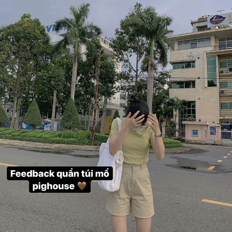 Quần đùi nữ quần short nữ kaki lưng cao dáng chữ a màu be màu đen trắng phong cách hàn quốc mặc nhà đi chơi đi phố