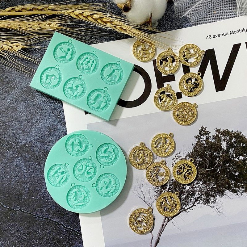 Khuôn Silicone Làm Móc Khóa Hình 12 Chòm Sao