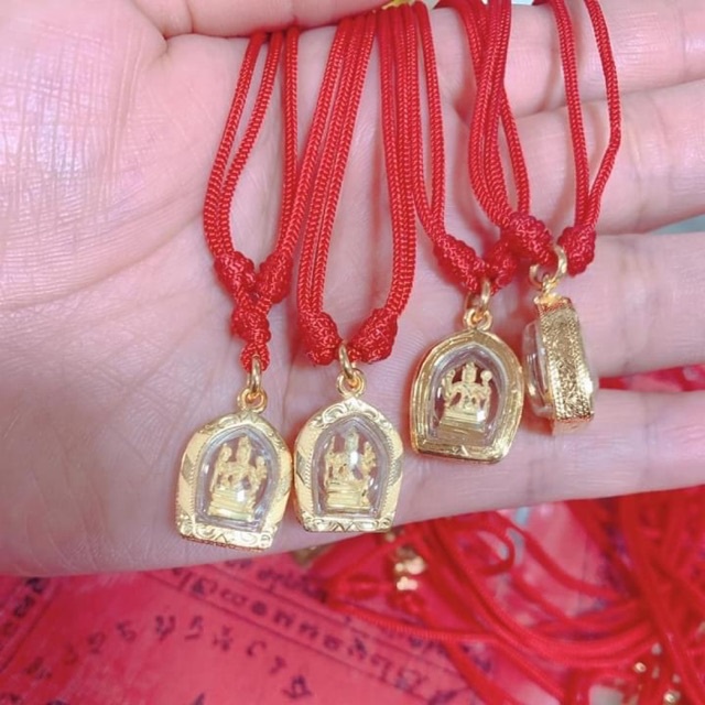Dây Chuyền Phong Thuỷ Chỉ Đỏ Tứ Diện Phật Thái Lan Cầu Trí Tuệ- Sức Khoẻ- Kinh Doanh- May Mắn- Bình An