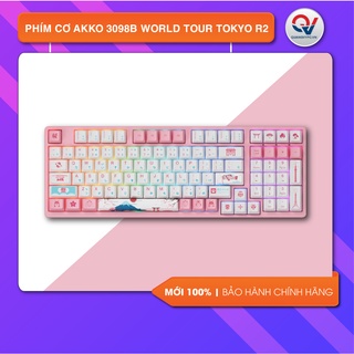 Bàn phím cơ AKKO 3098B World Tour Tokyo R2 (Bluetooth 5.0 / Wireless 2.4Ghz / Hotswap / Foam tiêu âm / AKKO CS switch)