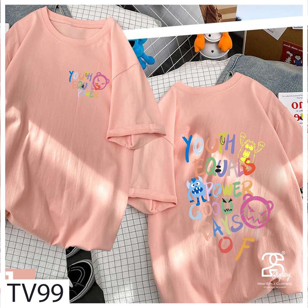 Áo Thun Unisex Tay Lỡ Form Rộng 2s Clothing Áo Phông Phom Rộng Nữ Giá Rẻ In Hình Chữ Màu Sắc Thời Trang TV99