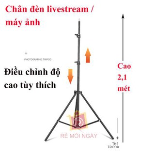 Chân đèn livestream cao 2.1M studio, chân đèn Flash cho điện thoại, máy ảnh. chụp ảnh, quay phim