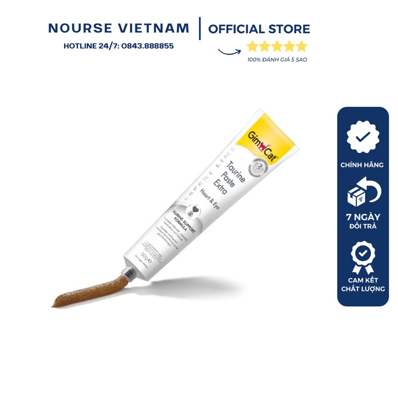 Gimcat Taurine Paste - Gel dinh dưỡng giúp sáng mắt, bổ tim và tăng đề kháng cho mèo (50gram)