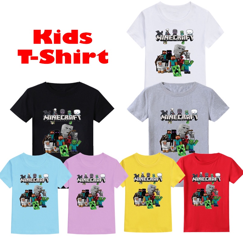 Áo Thun Cotton In Hình Trò Chơi 2021minecraft Cho Bé Trai