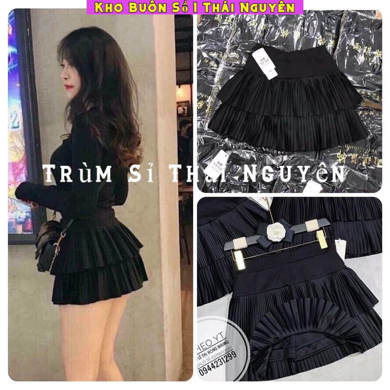 Chân váy xếp ly 2 tâng hàng quảng châu
