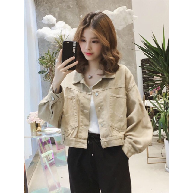 [Mã WASTMAY giảm 15% tối đa 30K đơn 150K] Áo khoác kaki jean hai túi cơ bản