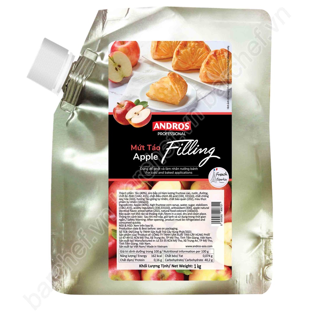 Mứt Filling Táo Andros (Apple Filling) - túi 1kg