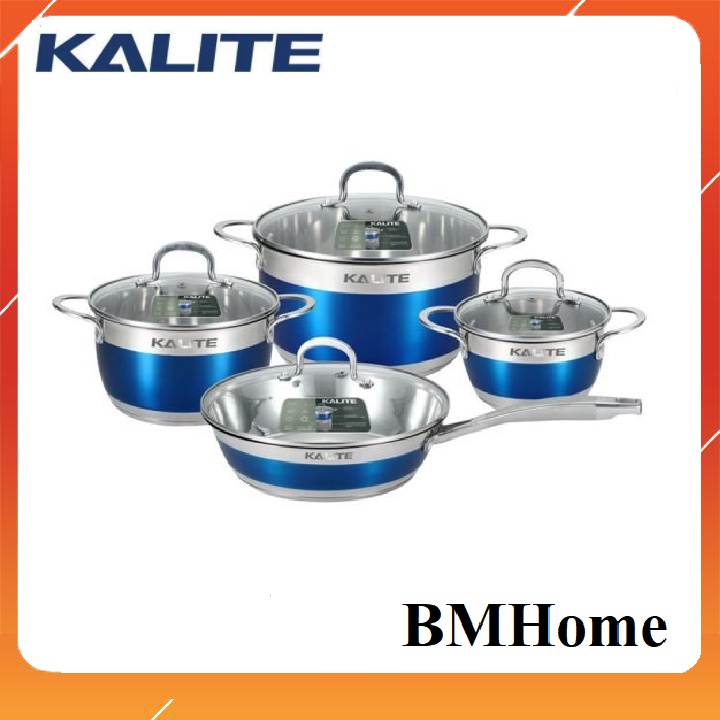 Bộ nồi inox chảo chống dính 4 món Kalite KL-336 siêu bền, hàng chính hãng, hợp kim kim loại tăng khả năng tỏa nhiệt