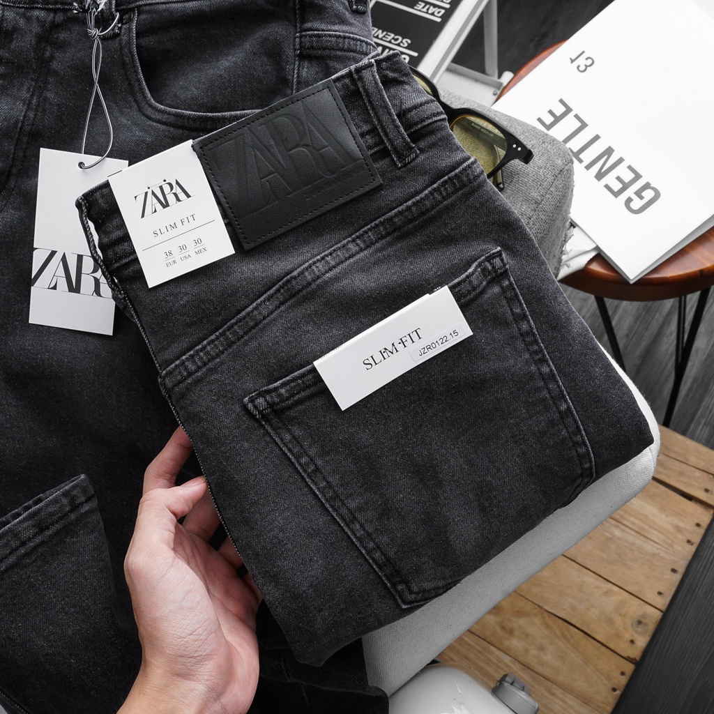Quần jean dài nam Zr xám trơn (Form Slimfit,chất vải co dãn,ống quần 15 - 17cm) - JZR012215