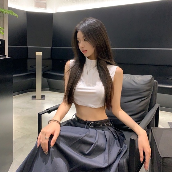 DB002 Set Croptop trắng chân váy dài đường phố thu đông hàng thiết kế cao cấp mới 2023