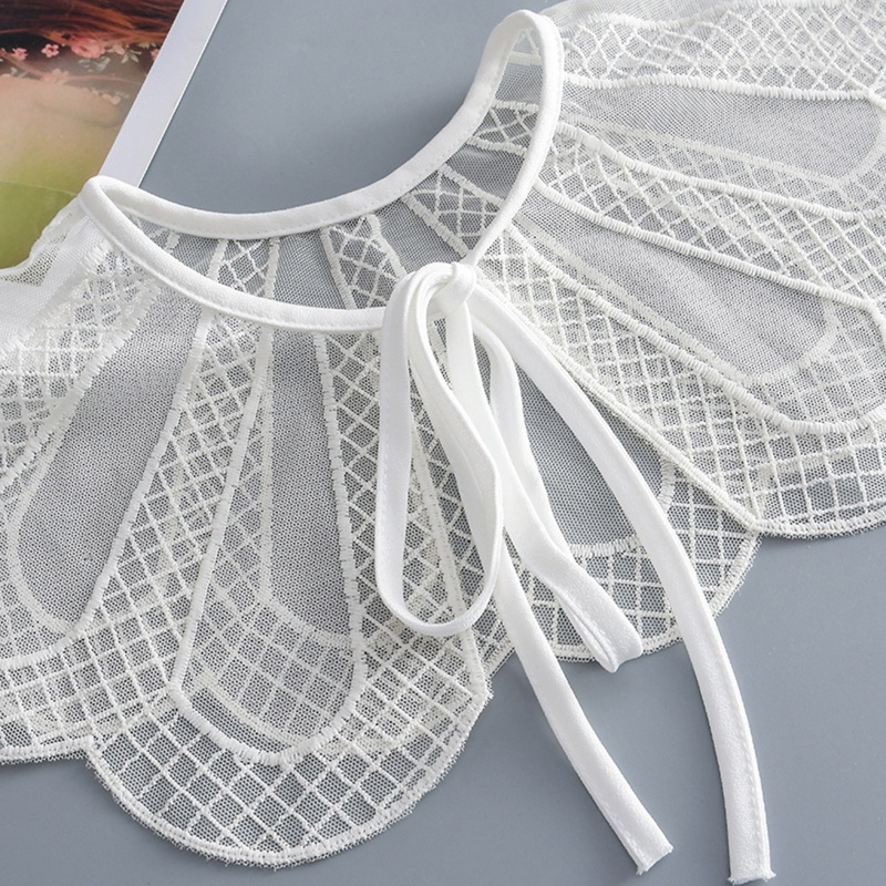 Khăn Choàng Lưới Mỏng Nhẹ Thêu Họa Tiết Kẻ Sọc Đính Nơ Xinh Xắn Thời Trang Cho Nữ