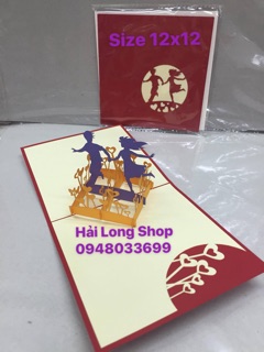 Combo 5 thiệp nổi -love - (size 12x12 vaf 10x15 )- Thiệp 3D
