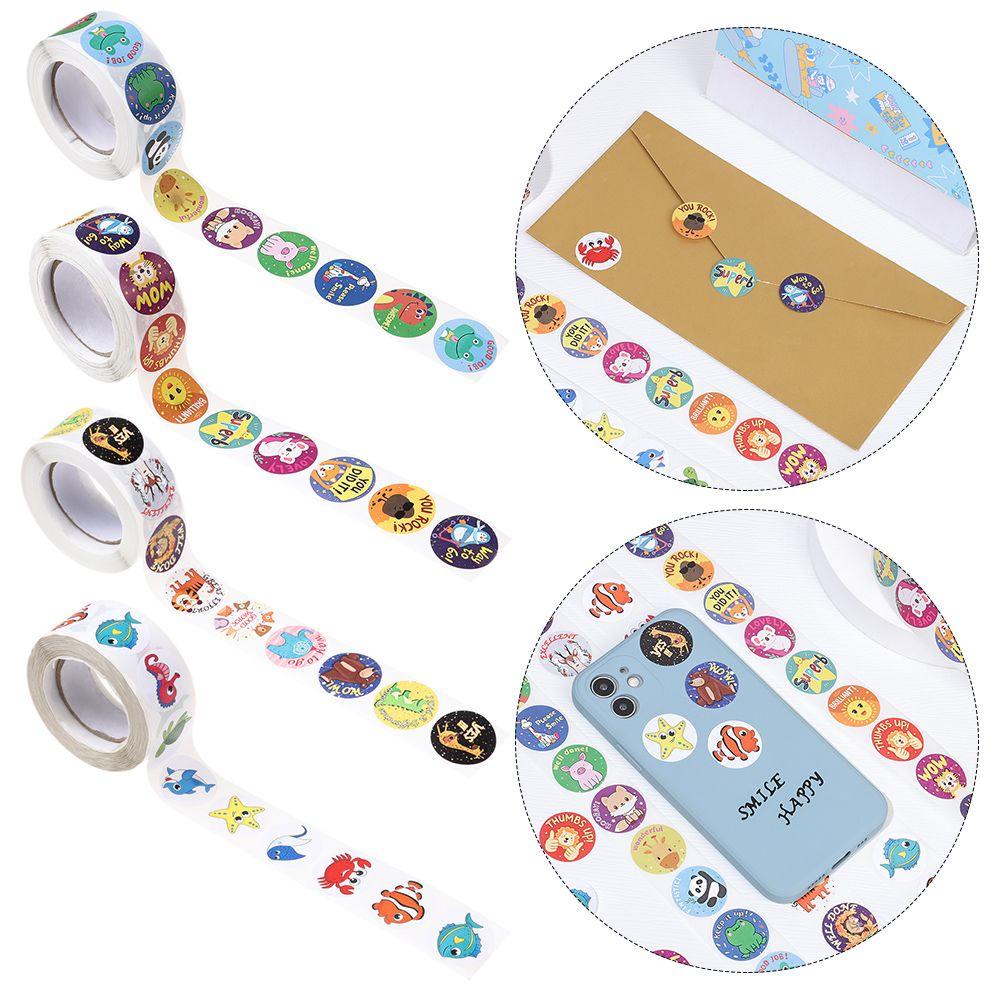 Cuộn 500 Miếng Dán Họa Tiết Hoạt Hình Cho Trẻ Mẫu Giáo|Nhãn Dán Trang Trí Sổ Lưu Niệm Dễ Thương