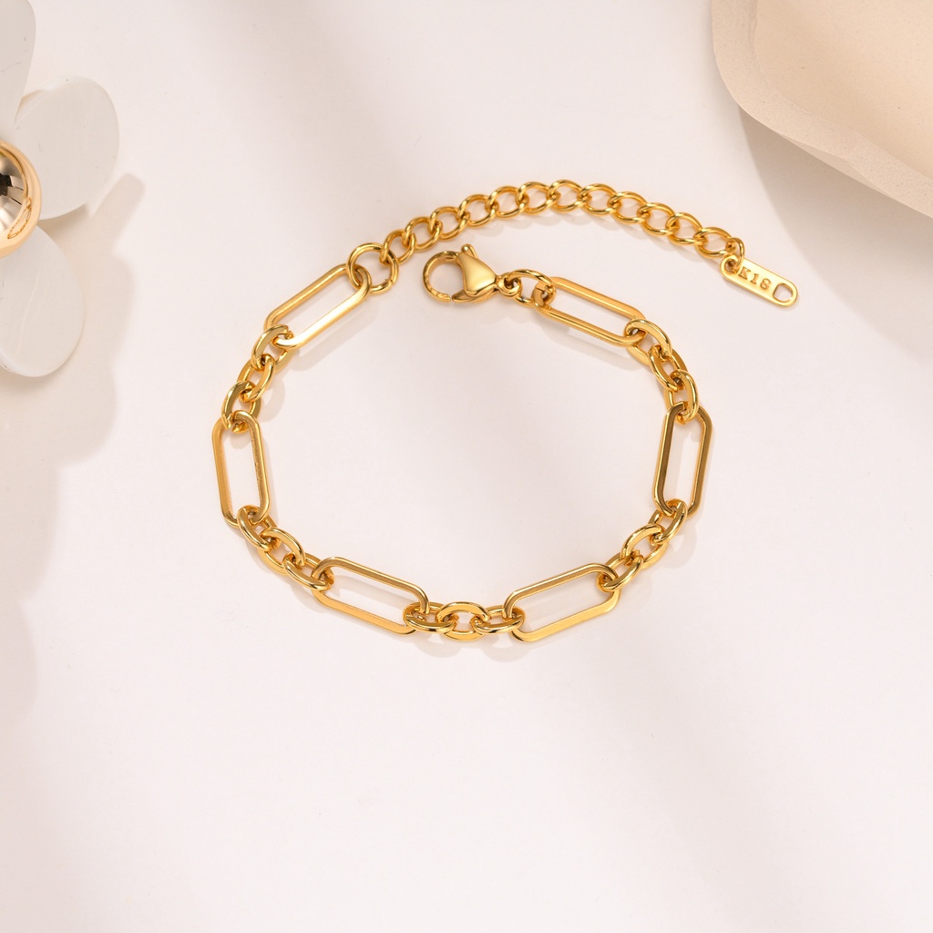 Vnox Vòng Tay Dạng Chuỗi Mạ Vàng Thời Trang Dành Cho Nữ