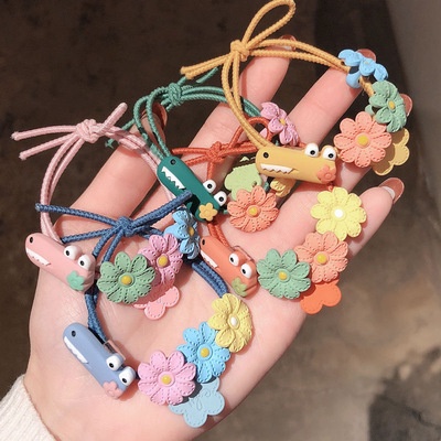 Set 5 Dây Cột Tóc Họa Tiết Hoạt Hình Màu Sắc Ngọt Ngào Phong Cách Hàn Quốc Cho Nữ