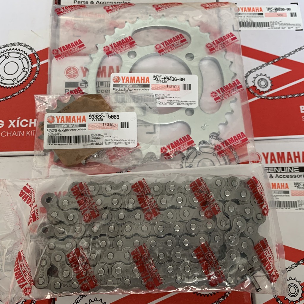 Bộ nhông xích, nhông sên đĩa cho xe số Jupiter zin chính hãng YAMAHA