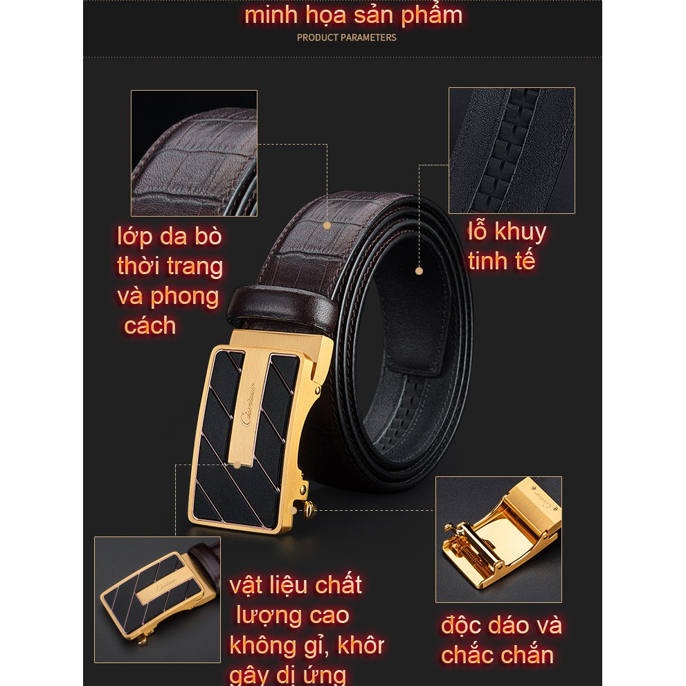 HÀNG HIỆU/Thắt Lưng Da Nam Khóa Tự Động Cao Cấp Dây Nịt Nam Da Bò 100% Chính Hãng Ciartuar Mầu Vàng Bạc Nam Tính... | BigBuy360 - bigbuy360.vn