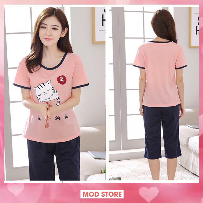(Loại Đẹp) Bộ Lửng Loại Đẹp Mặc Nhà Cotton, Bộ Ngủ Lửng Nữ Mùa Hè B5 | BigBuy360 - bigbuy360.vn