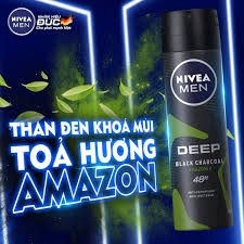 Lăn / Xịt Ngăn Mùi Nivea Than Đen Hương Rừng Amazon 50ml - 85370