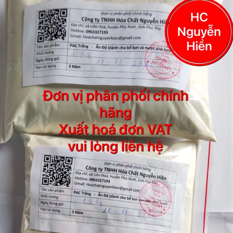 1kg PAC trắng , Ấn độ, bột mịn dùng cho nước sinh hoạt hoặc hồ bơi