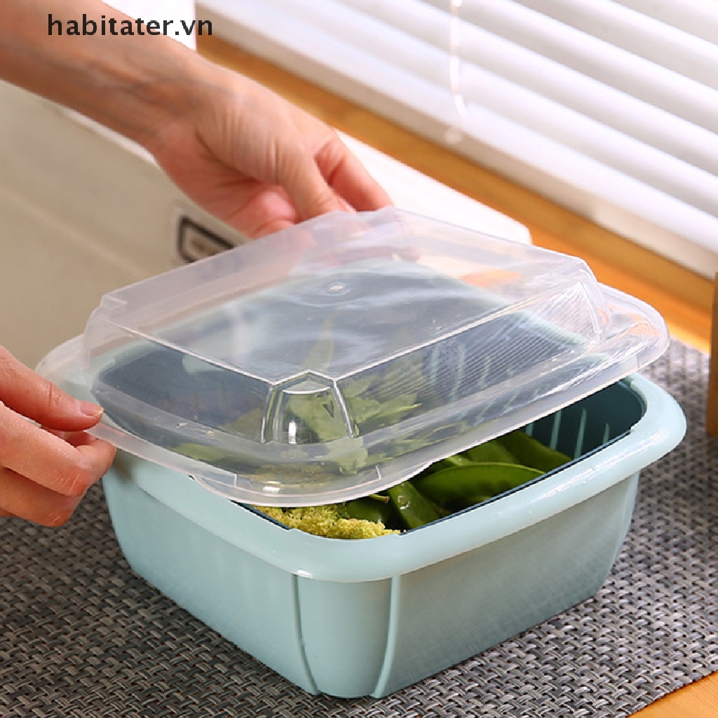 Khay Đựng Thực Phẩm Hai Tầng 3 Trong 1 Có Nắp Đa Năng Dùng Cho Tủ Lạnh