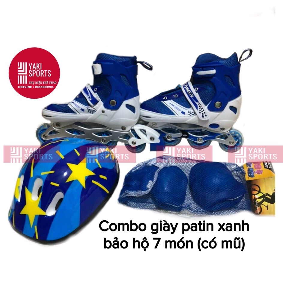 Combo giày patin phát sáng + bảo hộ patin 7 món chân - tay  - mũ [PT168]