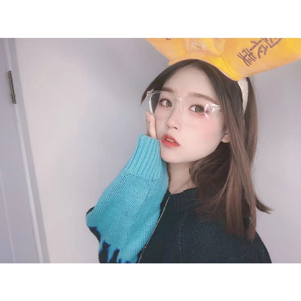 Mắt kính cận thị gọng phẳng chống tia bức xạ bảo vệ mắt thời trang cho nữ