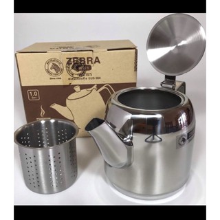 Bình trà có lọc - nhãn hàng Zebra Thái Lan - Inox Cao cấp SUS 304 - dung tích 1L