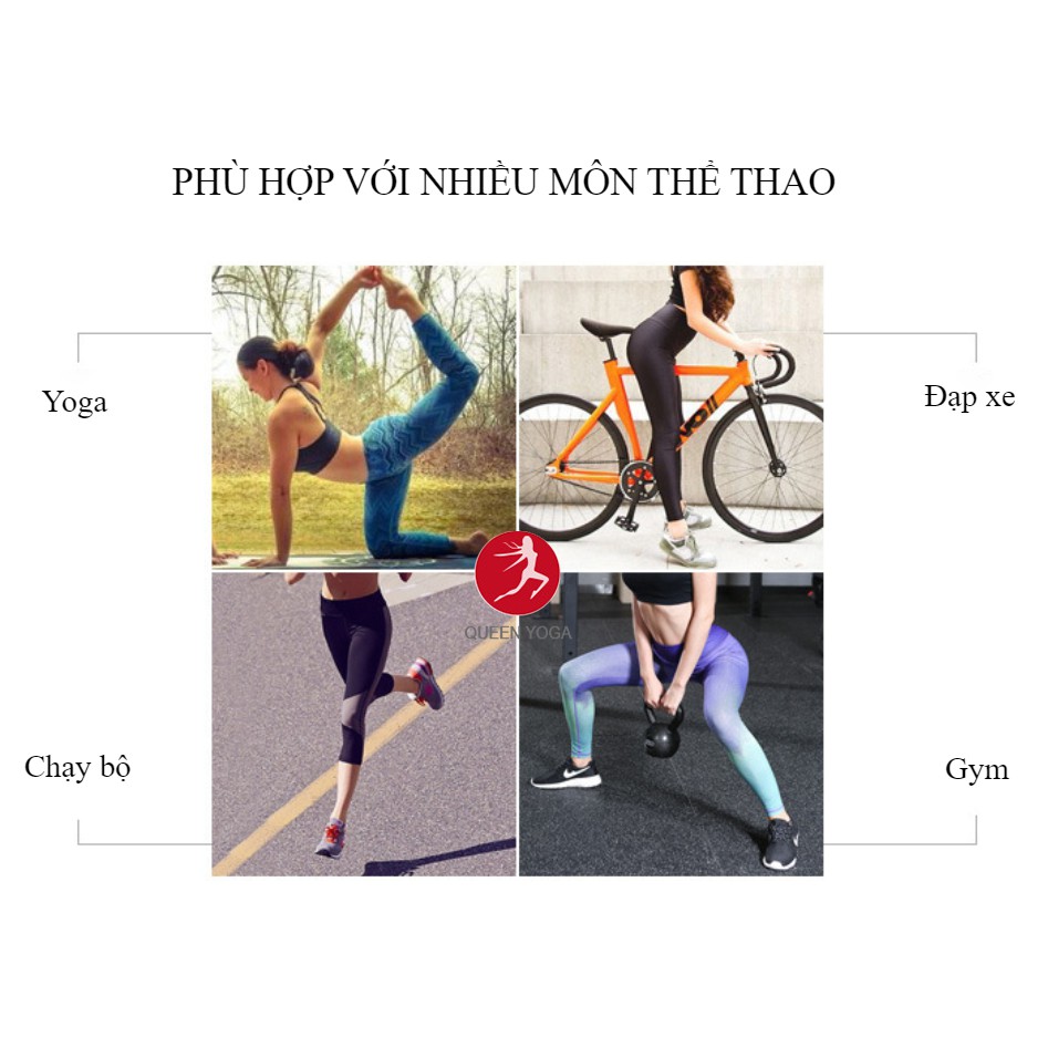 Quần Legging Nữ Tập Yoga Cao Cấp HK34 Họa Tiết Hoa Đen