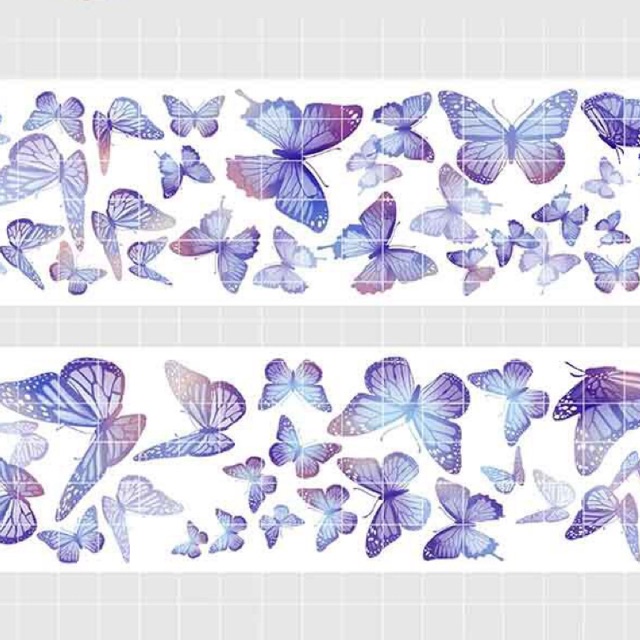 [Chiết] Washi Tape 35x4cm băng dính trang trí, băng keo washitape Whale Fall chủ đề Bướm Butterfly làm nền tranh washi