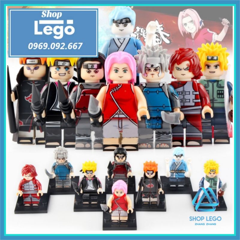 Xếp hình Naruto Boruto Mitsuki Gaara Minato Hashirama Tobirama Sakula Pain Lego Minifigures Kopf Kf6112