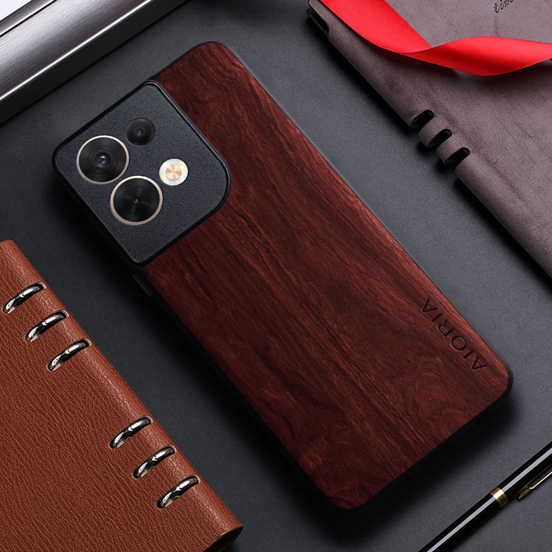 Ốp Bao Da Điện Thoại Họa Tiết Vân Gỗ Cho oppo reno 8 pro reno 7 4g 5g reno 8 pro reno8 reno7 Ốp