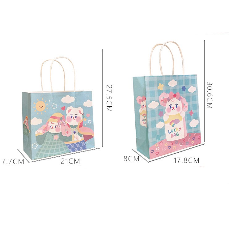 Túi Giấy Paper Bag Có Quai Xách Đựng Quà Tặng Xinh Xắn Hình Cún Má Hồng Poppy Buffy