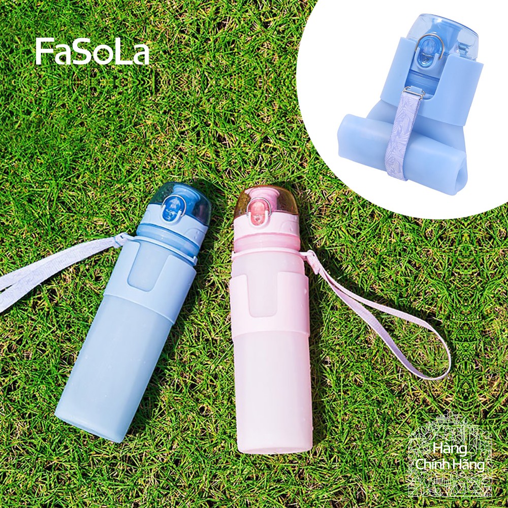Bình nước thể thao 500ML silicon gấp gọn FASOLA FSLQJ-0029