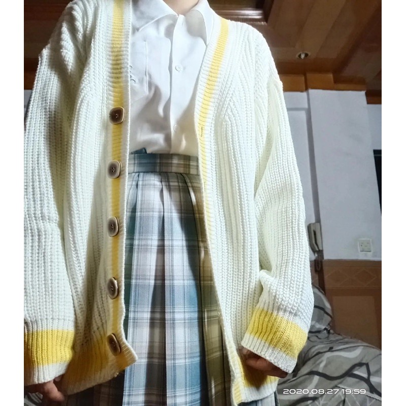 Áo len cardigan phối thêu gấu Ulzzang HQ kèm ảnh thật | BigBuy360 - bigbuy360.vn