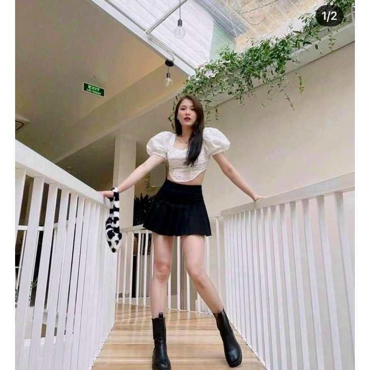Áo croptop gấm