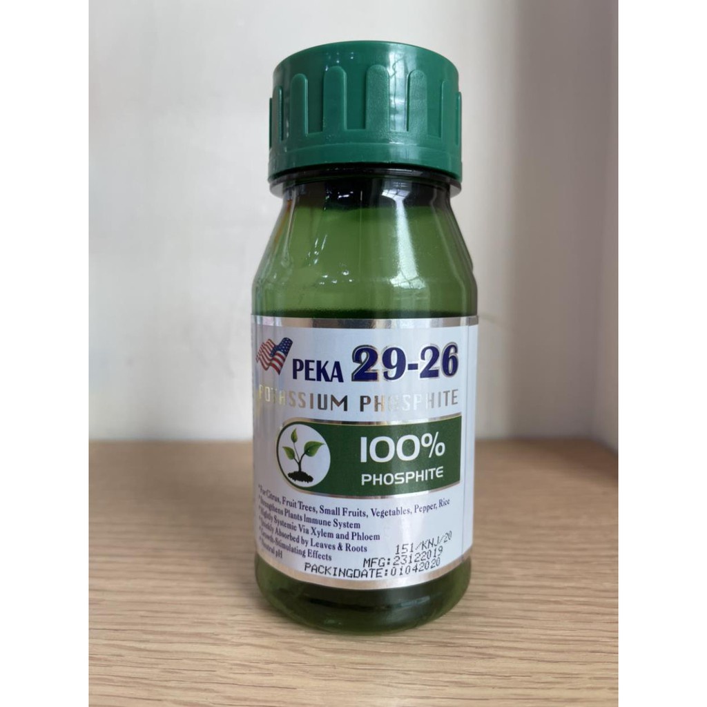 PHÂN BÓN HỖN HỢP PK PEKA 0-29-26 POTASSIUM PHOSPHITE (Chai 240ml) – Đặc Tính Lưu dẫn mạnh qua hệ thống mô mạch trong cây