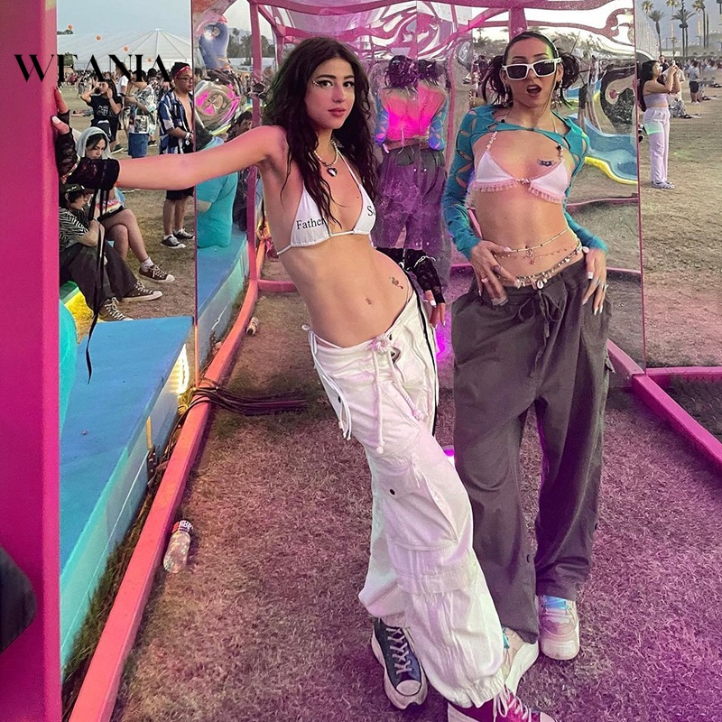 Quần Dài Lưng Cao Dáng Rộng Thời Trang Đường Phố Cá Tính Cho Nữ