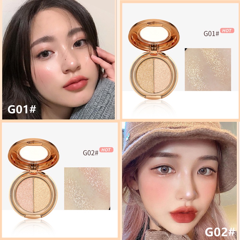 Bảng phấn trang điểm Mancosie bắt sáng và tạo khối 2 tông màu tùy chọn