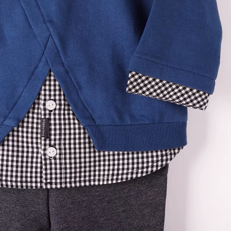 Bộ nỉ da cá cổ áo sơ mi cho bé trai BHL010