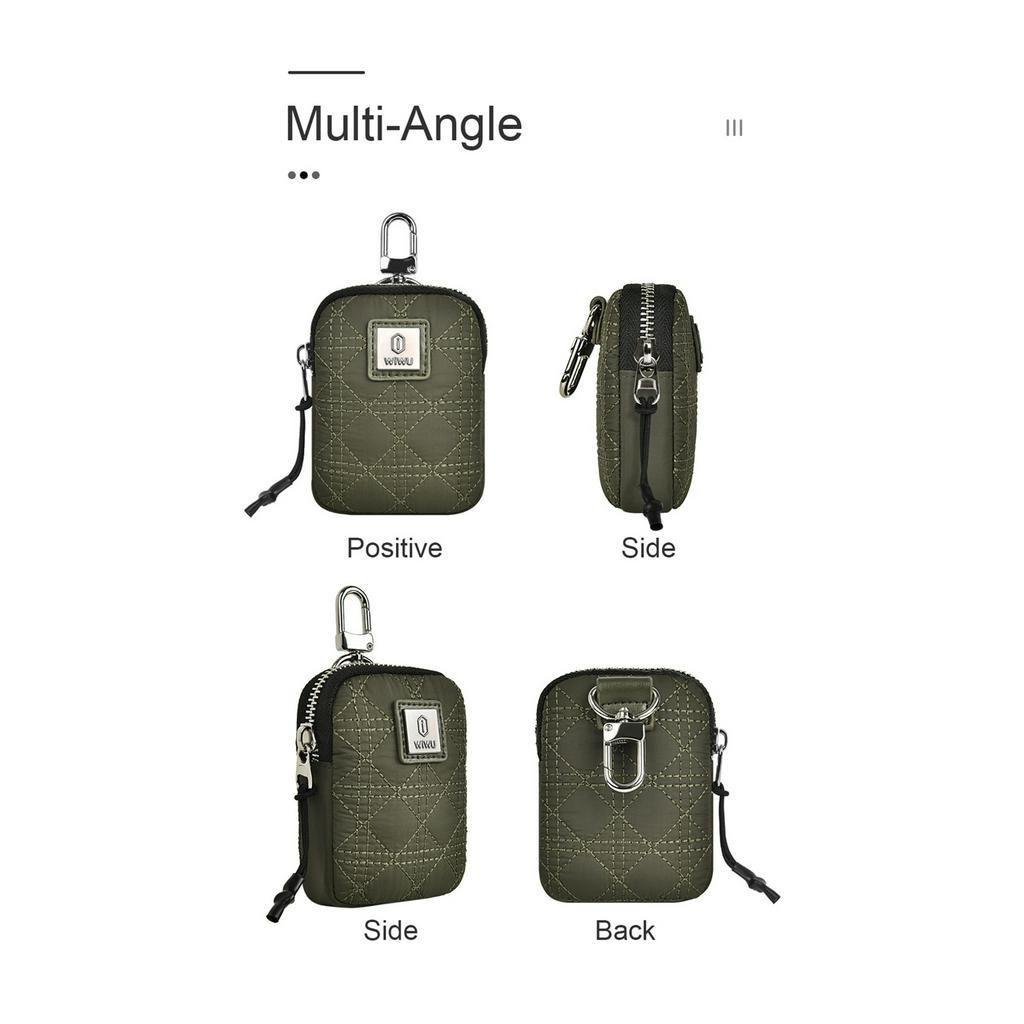Wiwu Q-Pouch Túi Đựng Tai Nghe AirPods Pro Bằng Nylon Mềm Chống Thấm Nước Có Móc Nhỏ Gọn Cho AirPods ,Cards, Thẻ ID