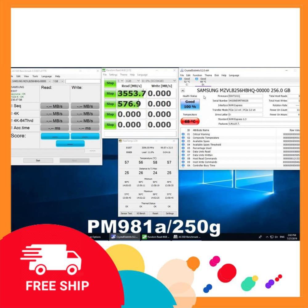 bluestore12 (A534) Ổ cứng SSD Samsung NVMe PM981a M.2 PCIe Gen3 x4 256GB Bảo hành 36 T | BigBuy360 - bigbuy360.vn