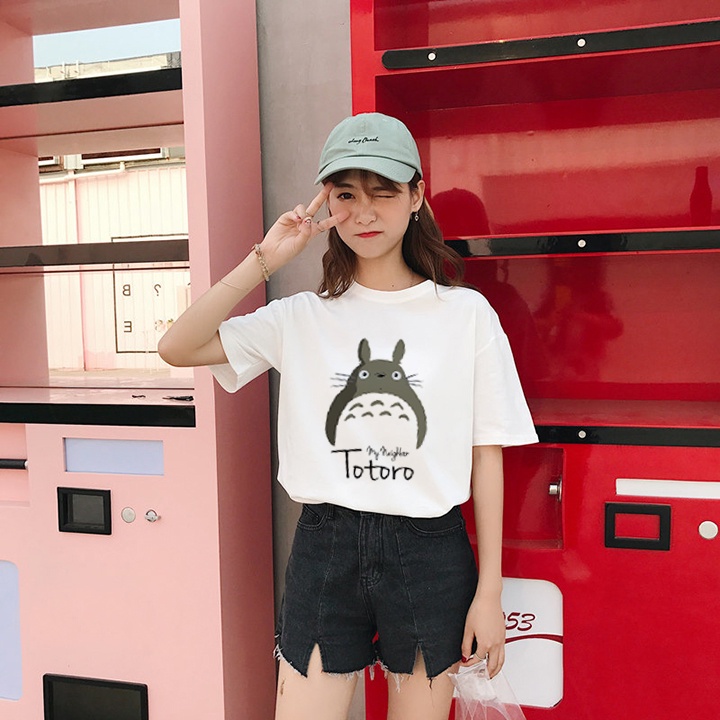 Áo Thun Nữ Tay Lỡ Unisex In Hình Totoro DLX