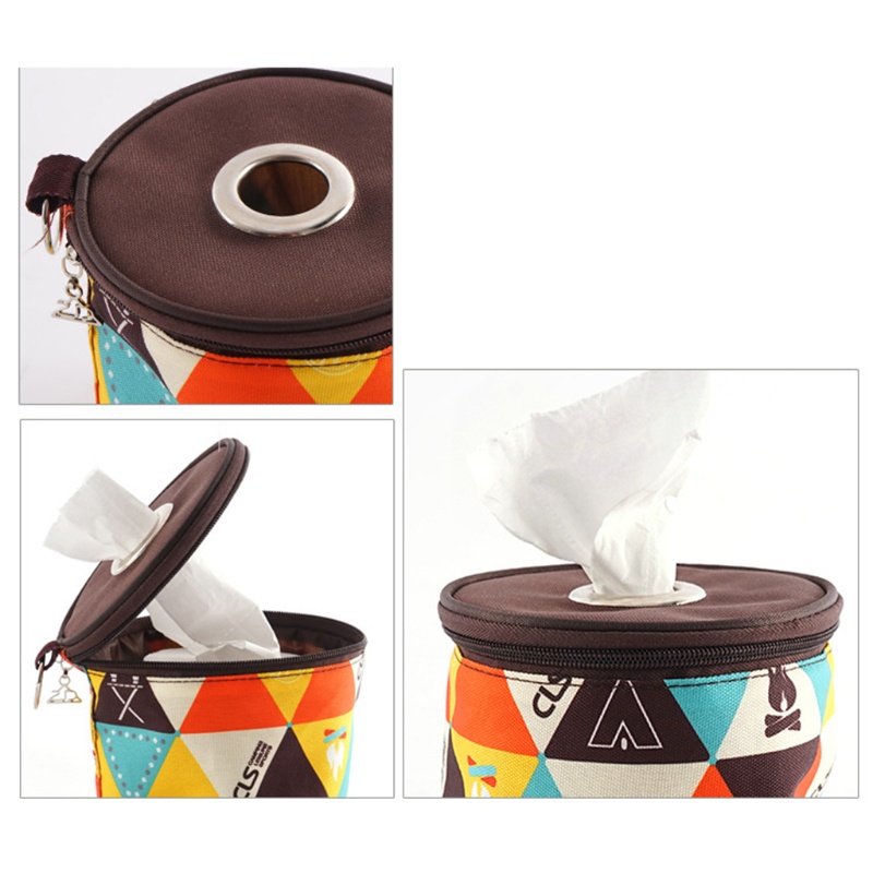 Hộp Đựng Khăn Giấy Dạng Gập Phong Cách Dân Tộc Cho Cắm Trại Ngoài Trời