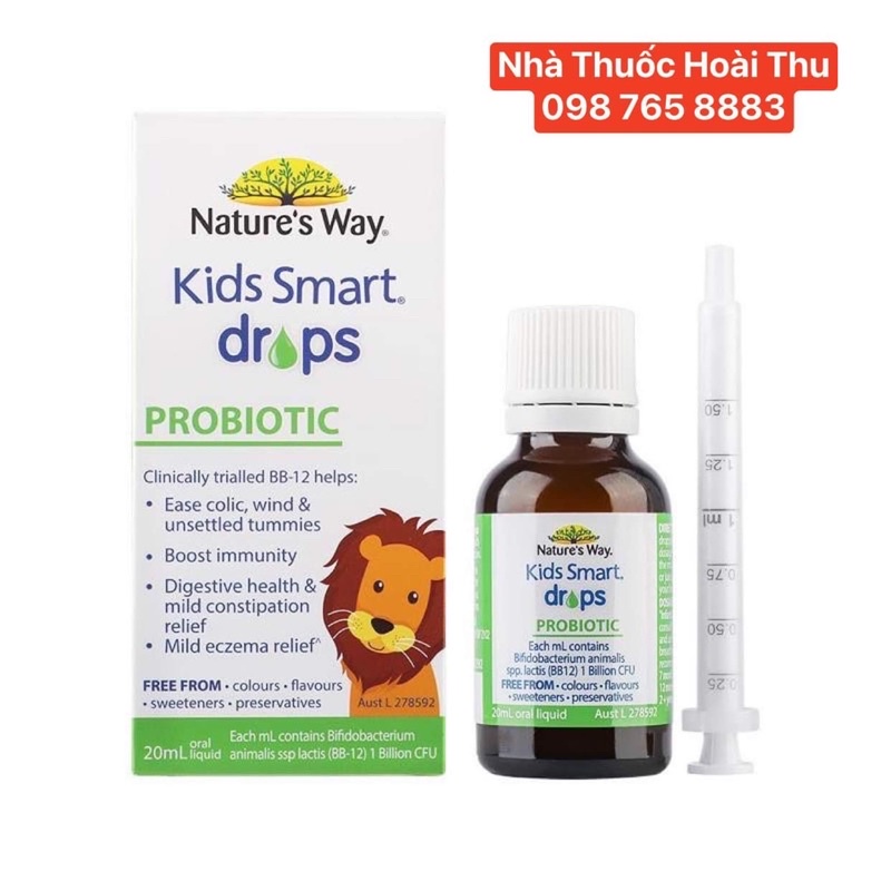 [Chính Hãng] Natural's Kids Smart Probiotic drops - Men vi sinh cho bé (Úc )