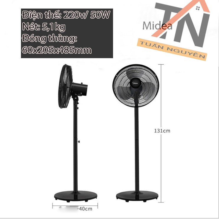 Quạt Điện Midea FS40-18C Đen Na No - ( bảo hành 24 tháng )