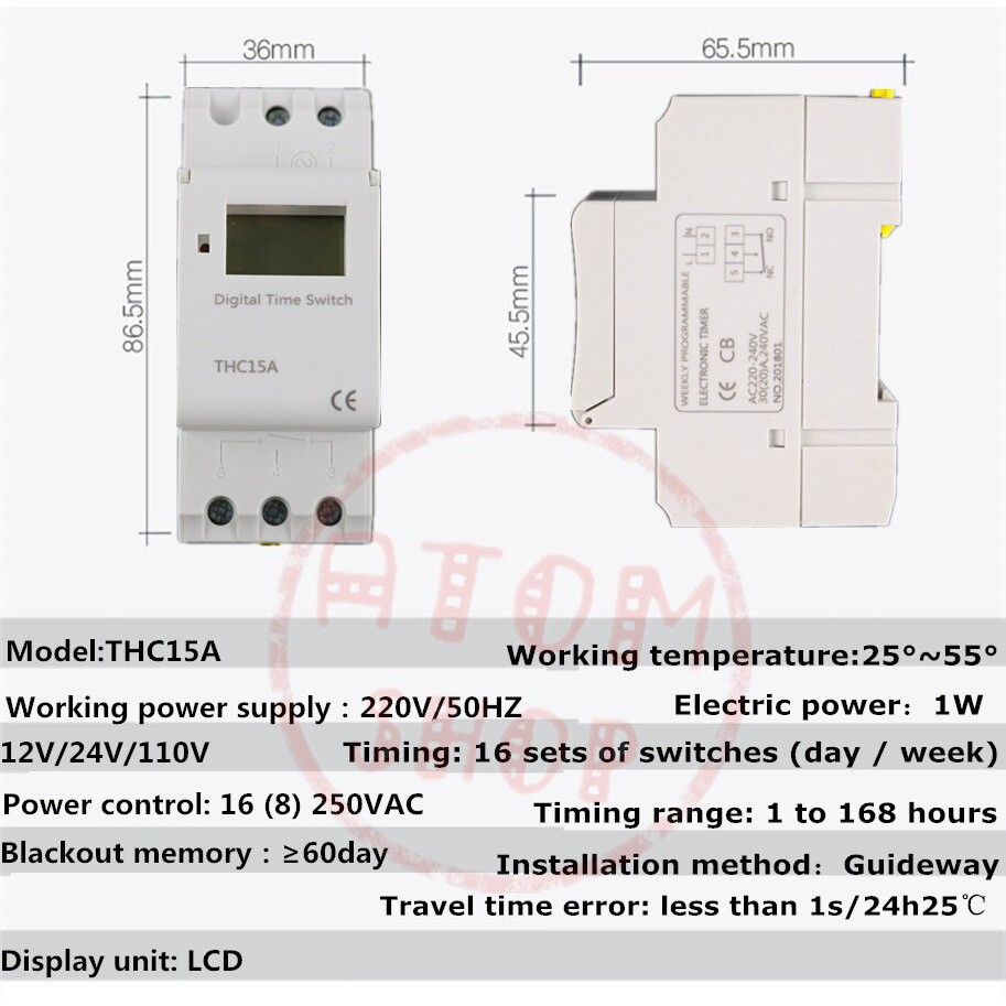 Thiết bị hẹn giờ điện tử THC15A - Bộ 2