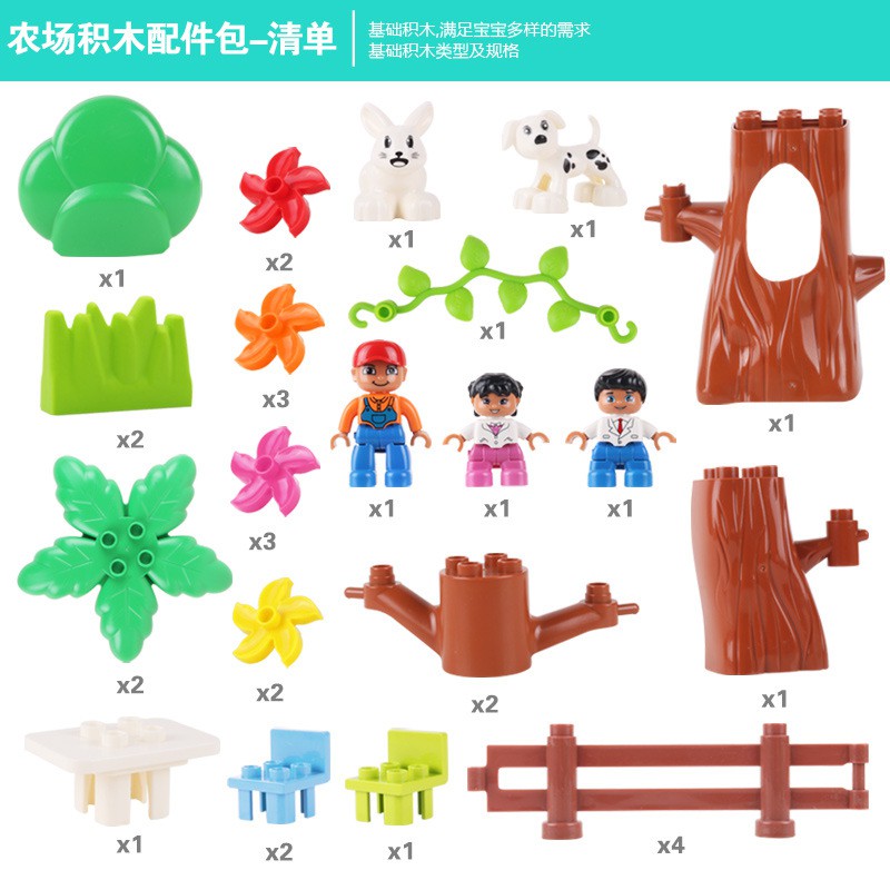 BILEGOX Bộ lắp ghép Lego duplo về cây xanh SIMLIM NLG0071-33